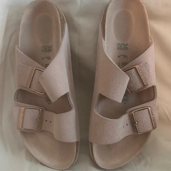 Light Pink Suede Birkenstock sandals - Picture 1 of 4